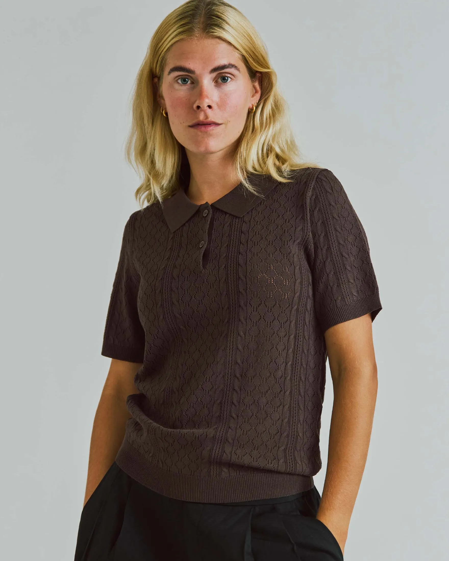 Alba ss knit polo