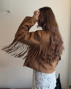 Amy faux suede fringe jacket