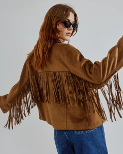 Amy faux suede fringe jacket