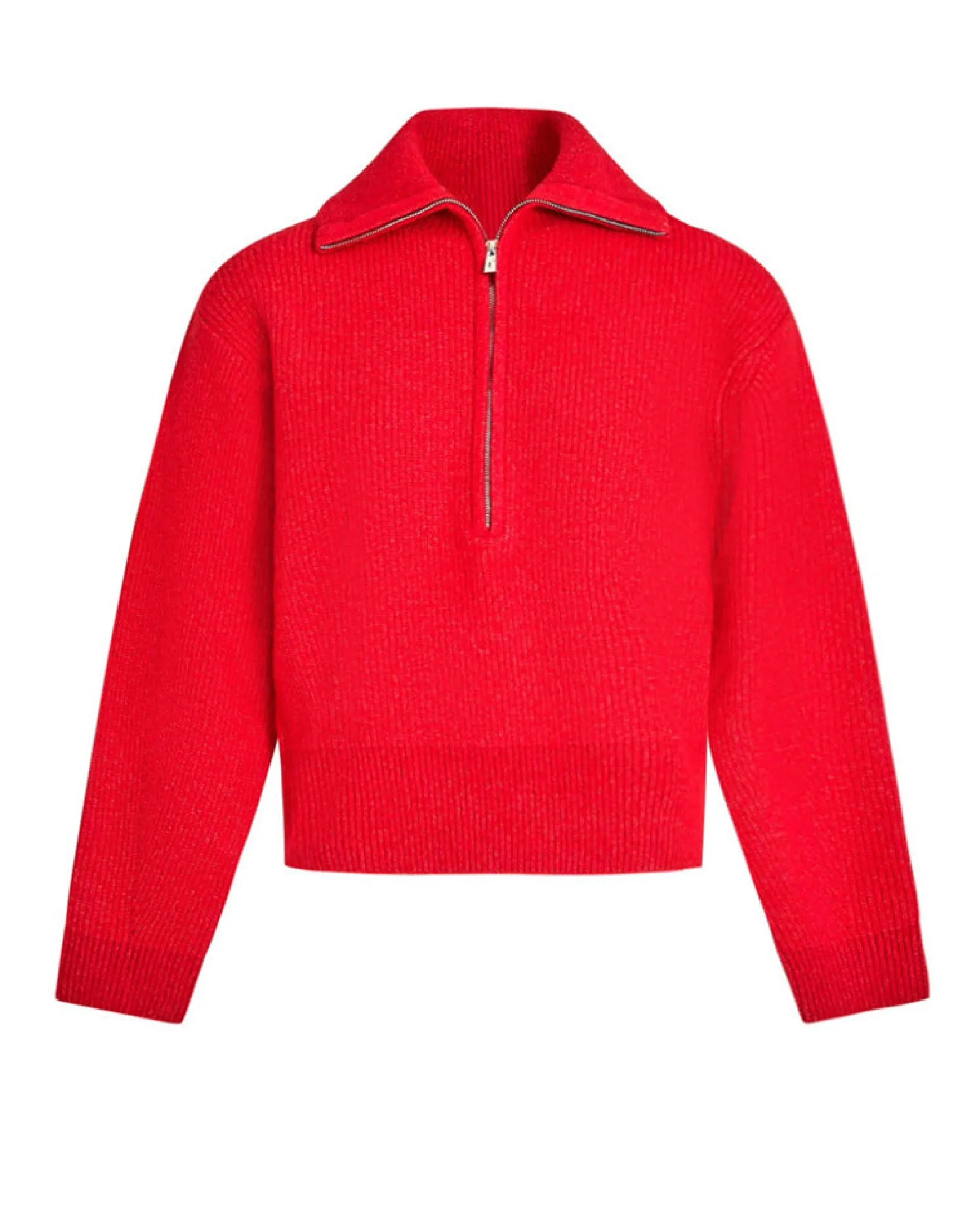 Anna Solid Zip Blouse