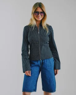 Cath check zip shirt