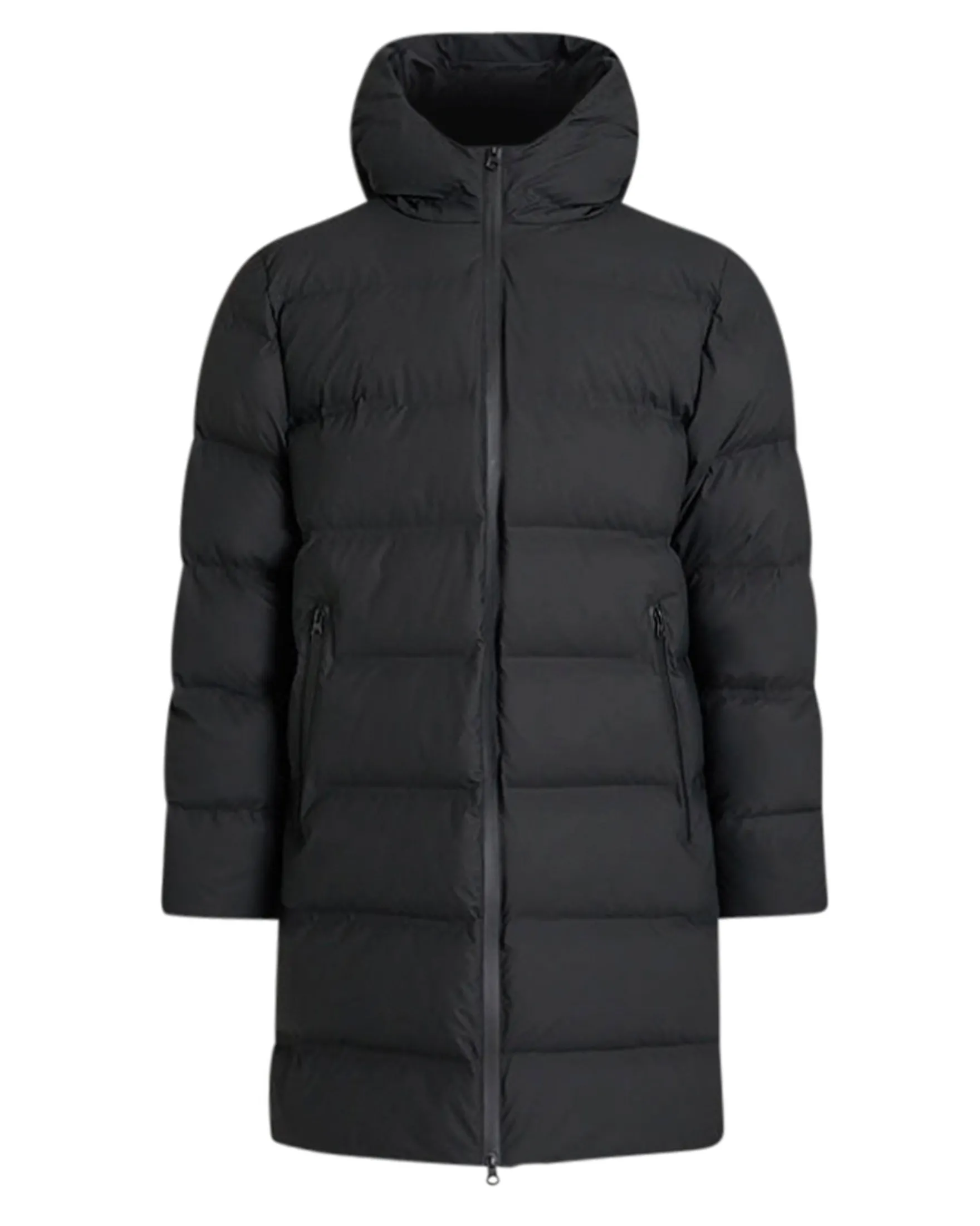 Coated long puffer jacket