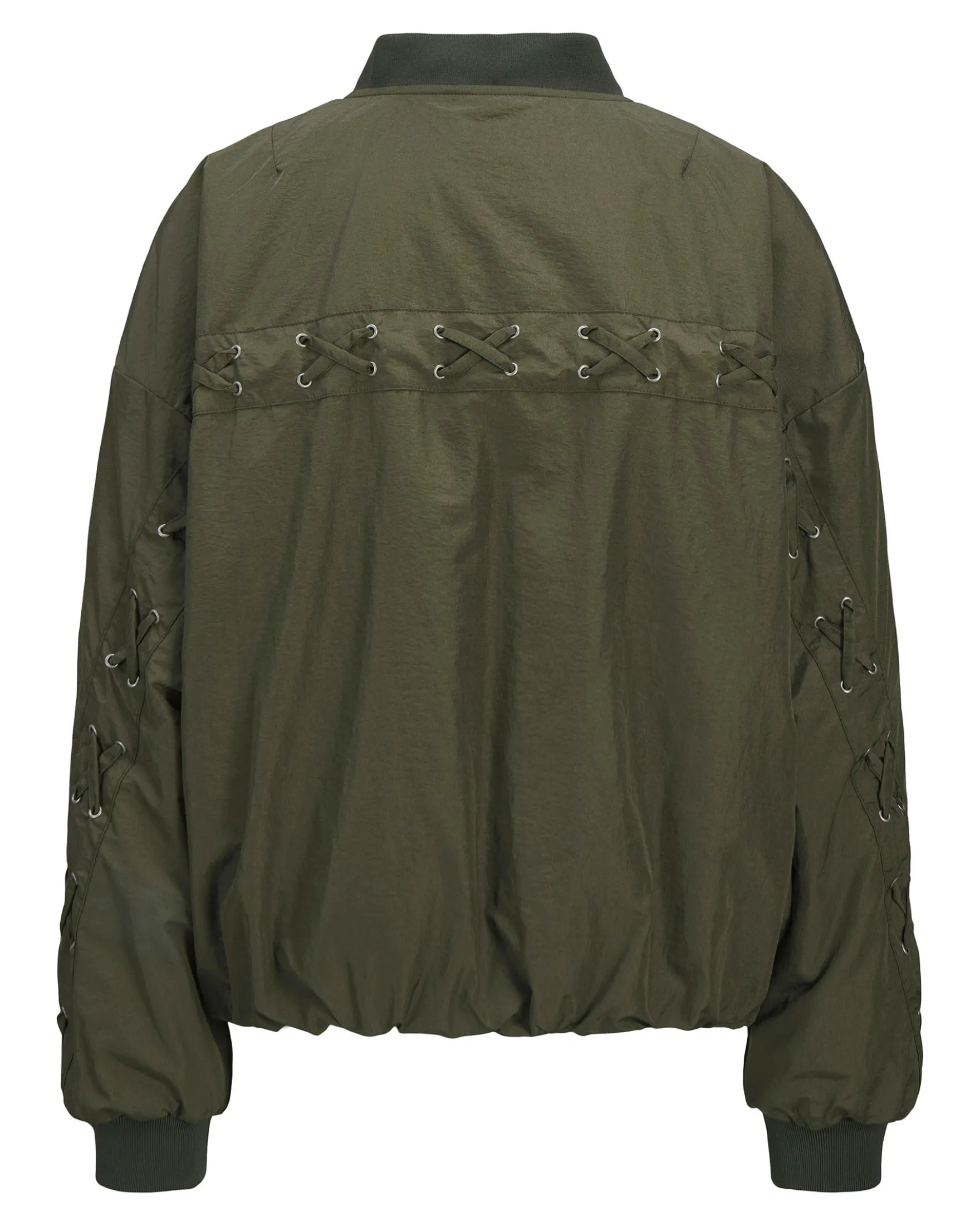 JXEMBER LACE UP BOMBER JACKET