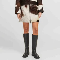 Jxhannah cow leather skirt