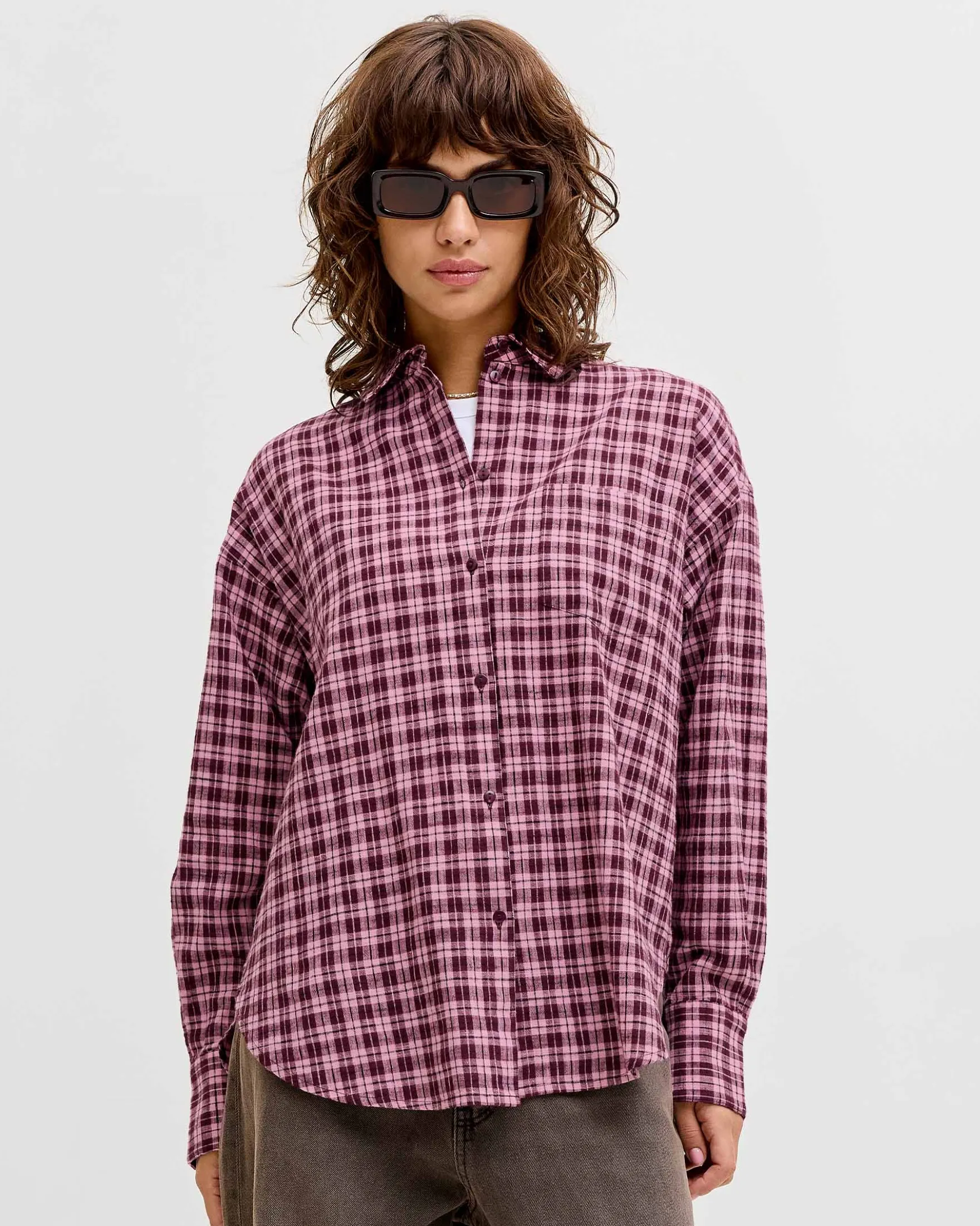 JXJAMIE FLANNEL DETAIL SHIRT