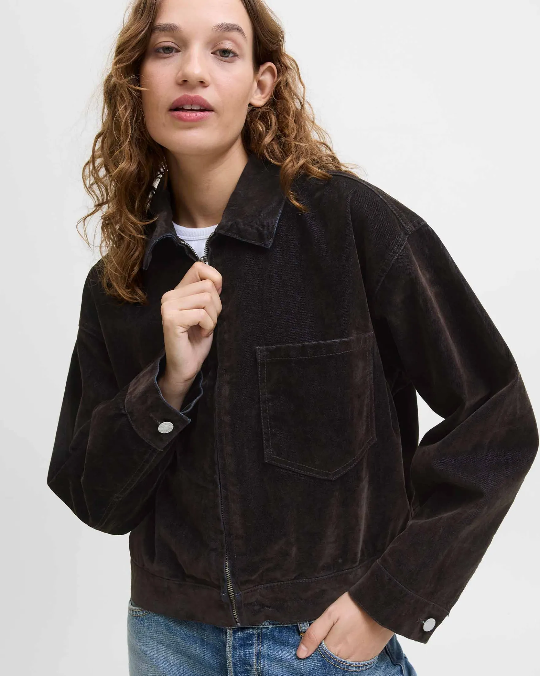 JXMIA FLOCK LS DENIM JACKET