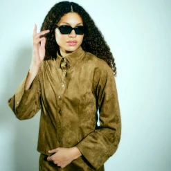 Leia faux suede shirt