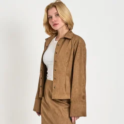 Leia faux suede shirt