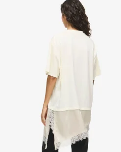 NMFILLA OVERSIZE SATIN LACE TEE