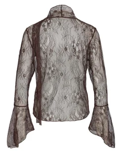 NMIDA L/S LACE SCARF TOP