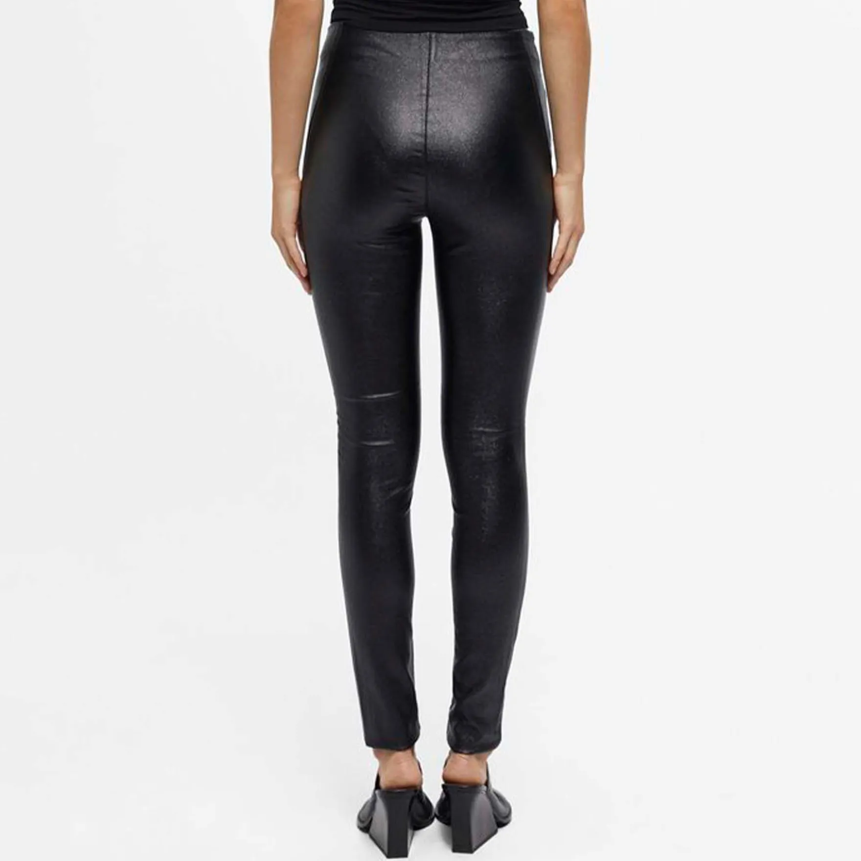 Objbelle coated glitter leggings