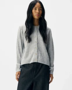 OBJFLORA KNIT BUTTON CARDIGAN