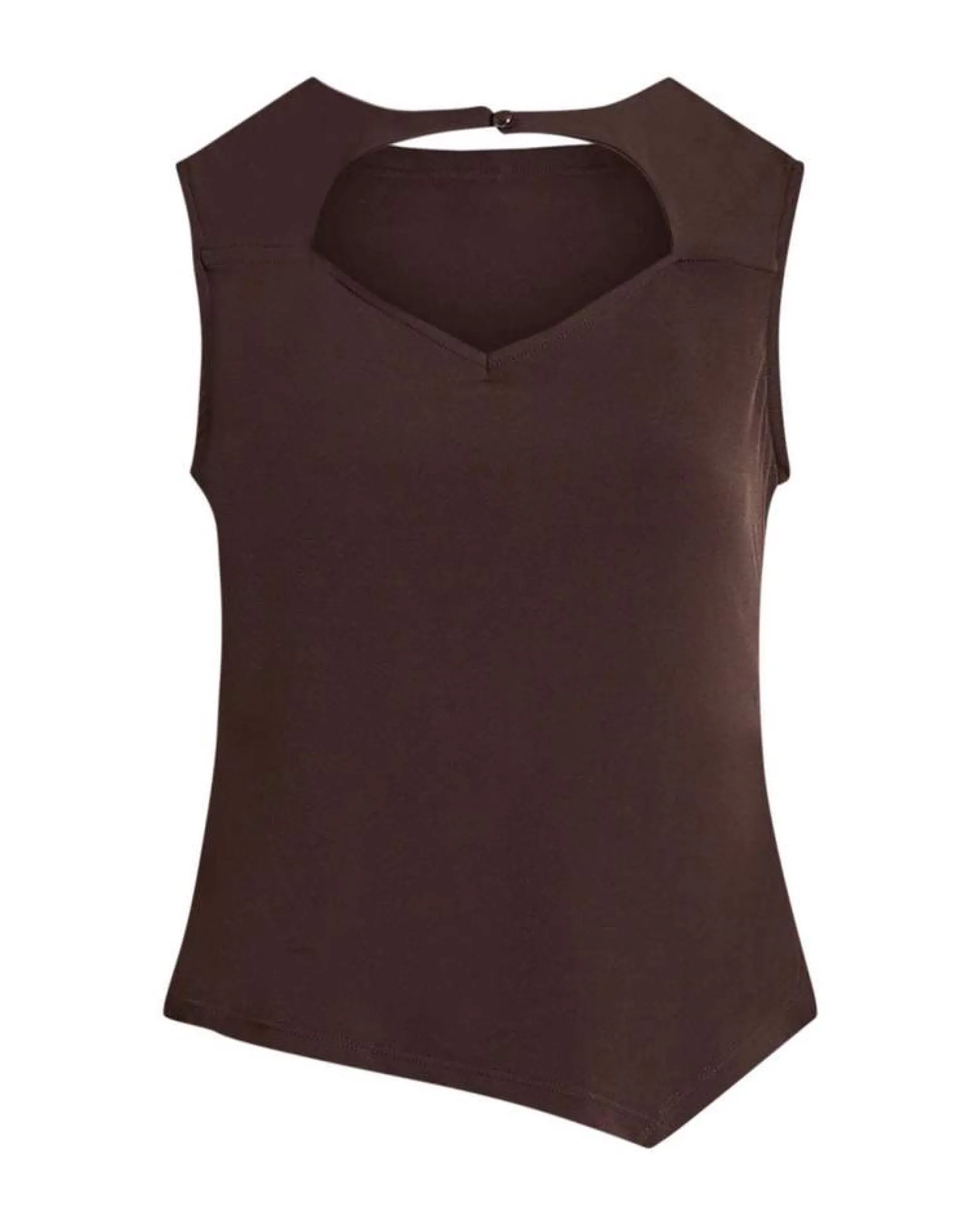 OBJLINA S/L CUT OUT O-NECK TOP