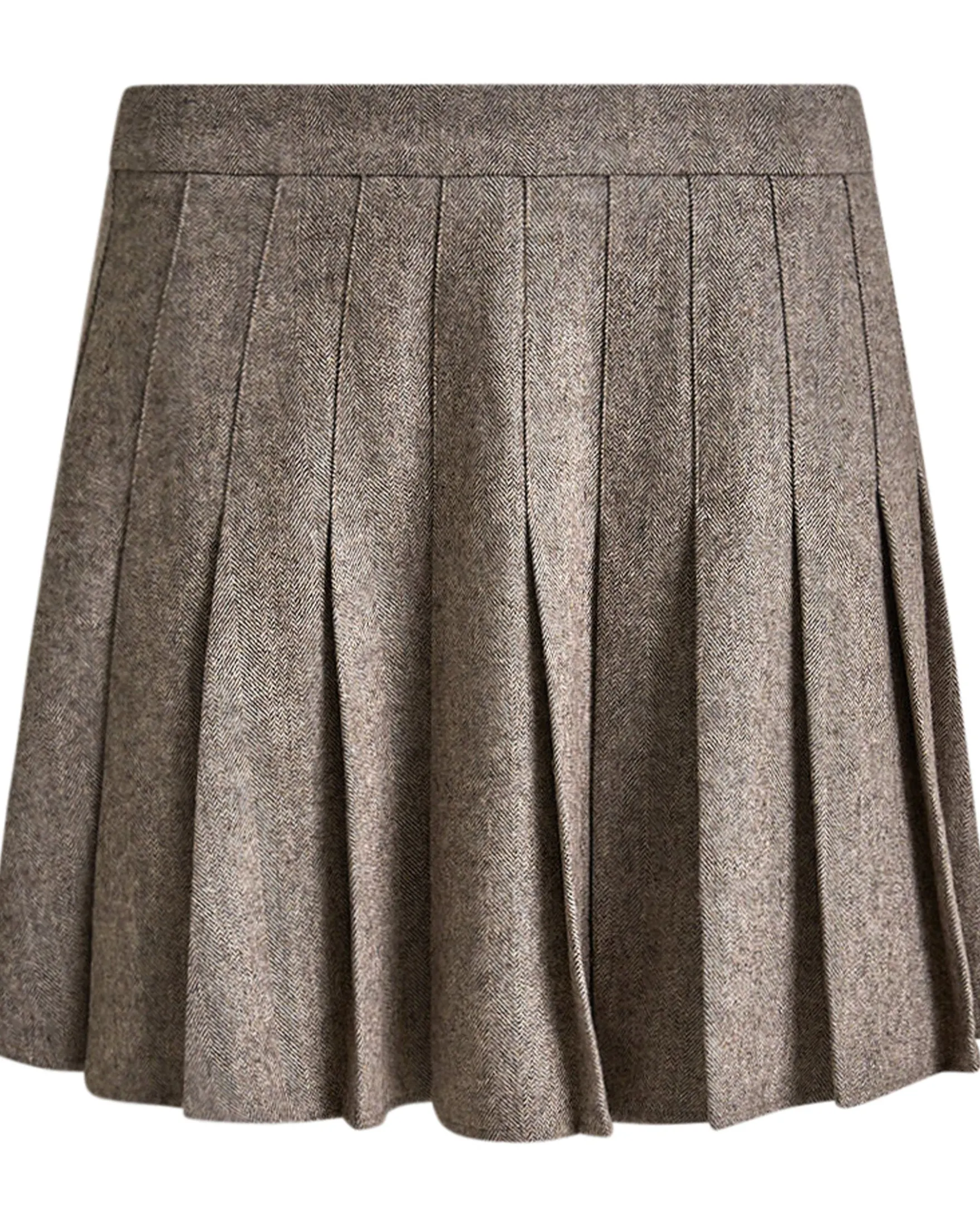 Olive herringbone skirt