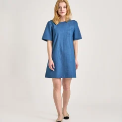 Pcdove ss o-neck bow dress