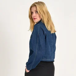 Pcfabia ls v-neck denim top