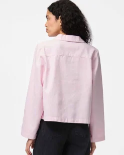 PCFLORA DENIM TIE BLOUSE