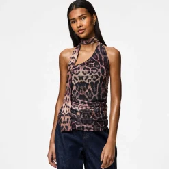 Pcnalle sl halterneck mesh top