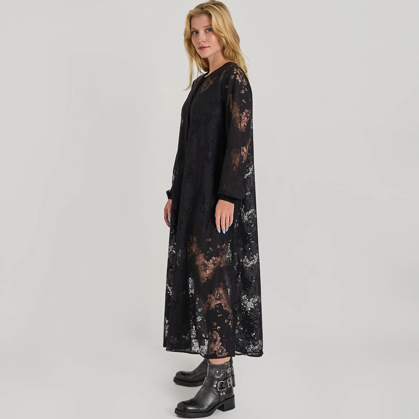 Pcnorinne ls midi dress
