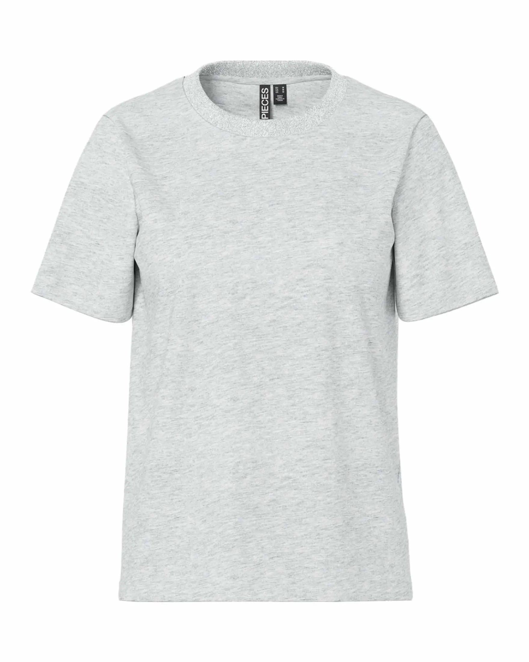 PCRIA SS LUREX NECK TEE