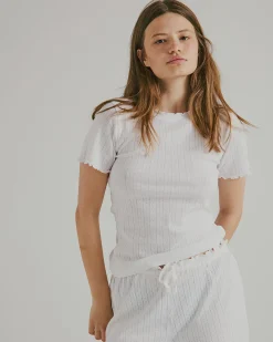 Puranine ss pointelle tee