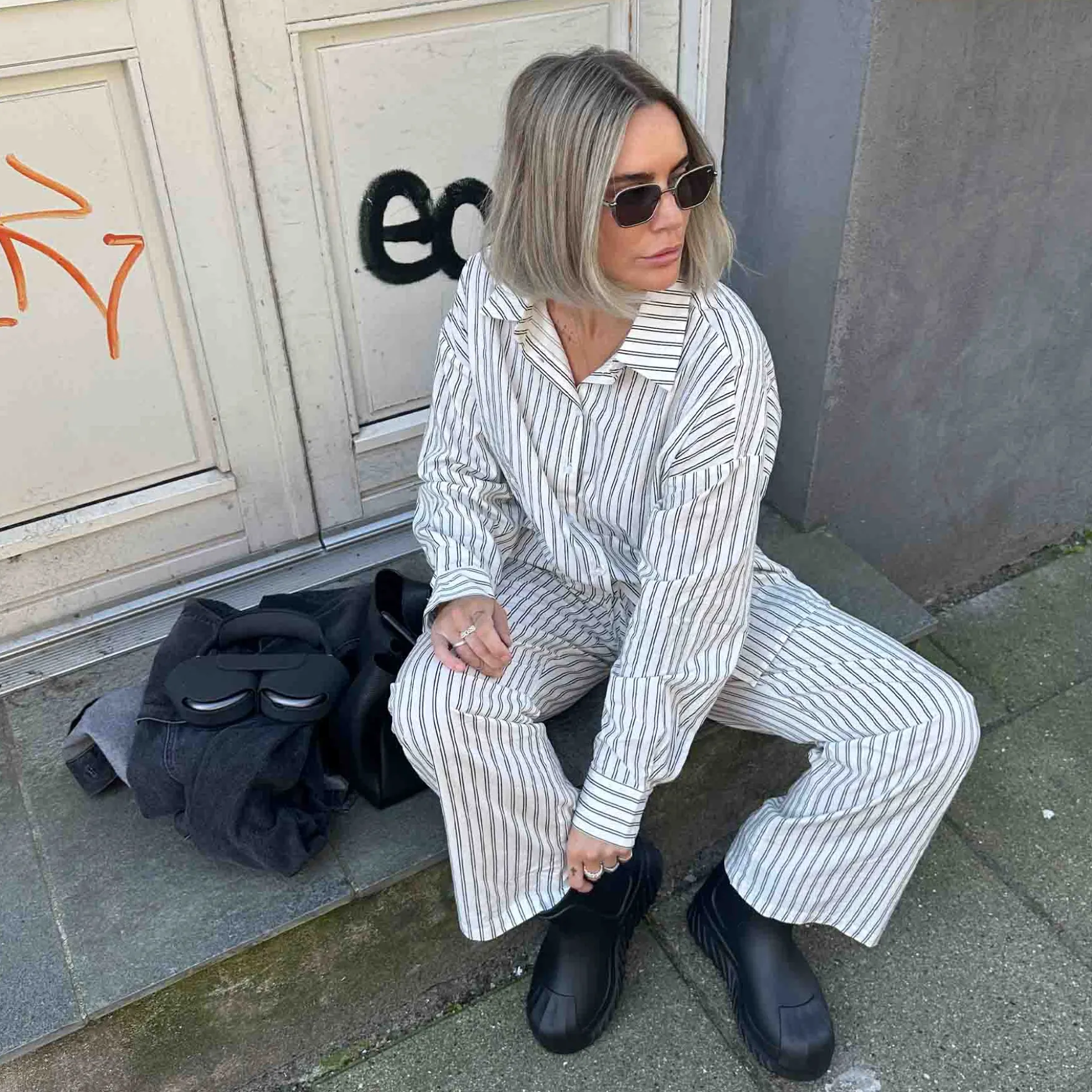 Purcathrine stripe shirt