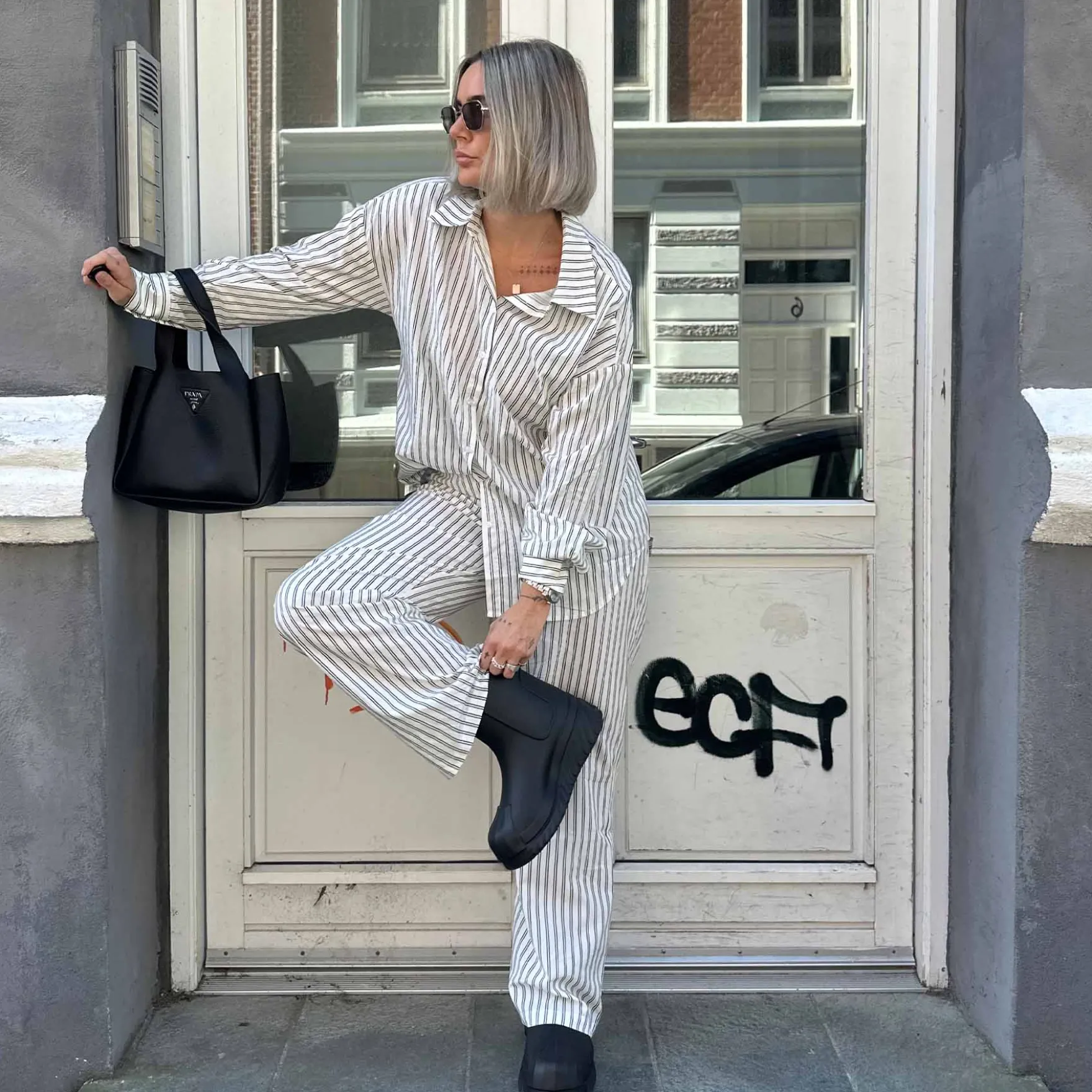 Purcathrine stripe shirt