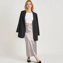 Pursarah bow satin skirt