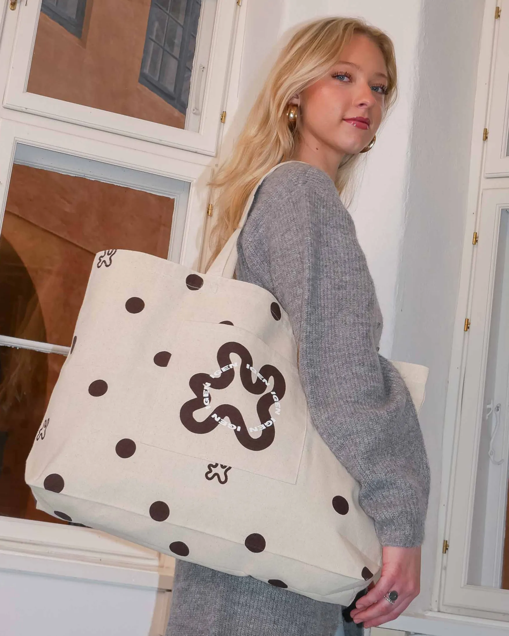 Shopper signatur brown dots