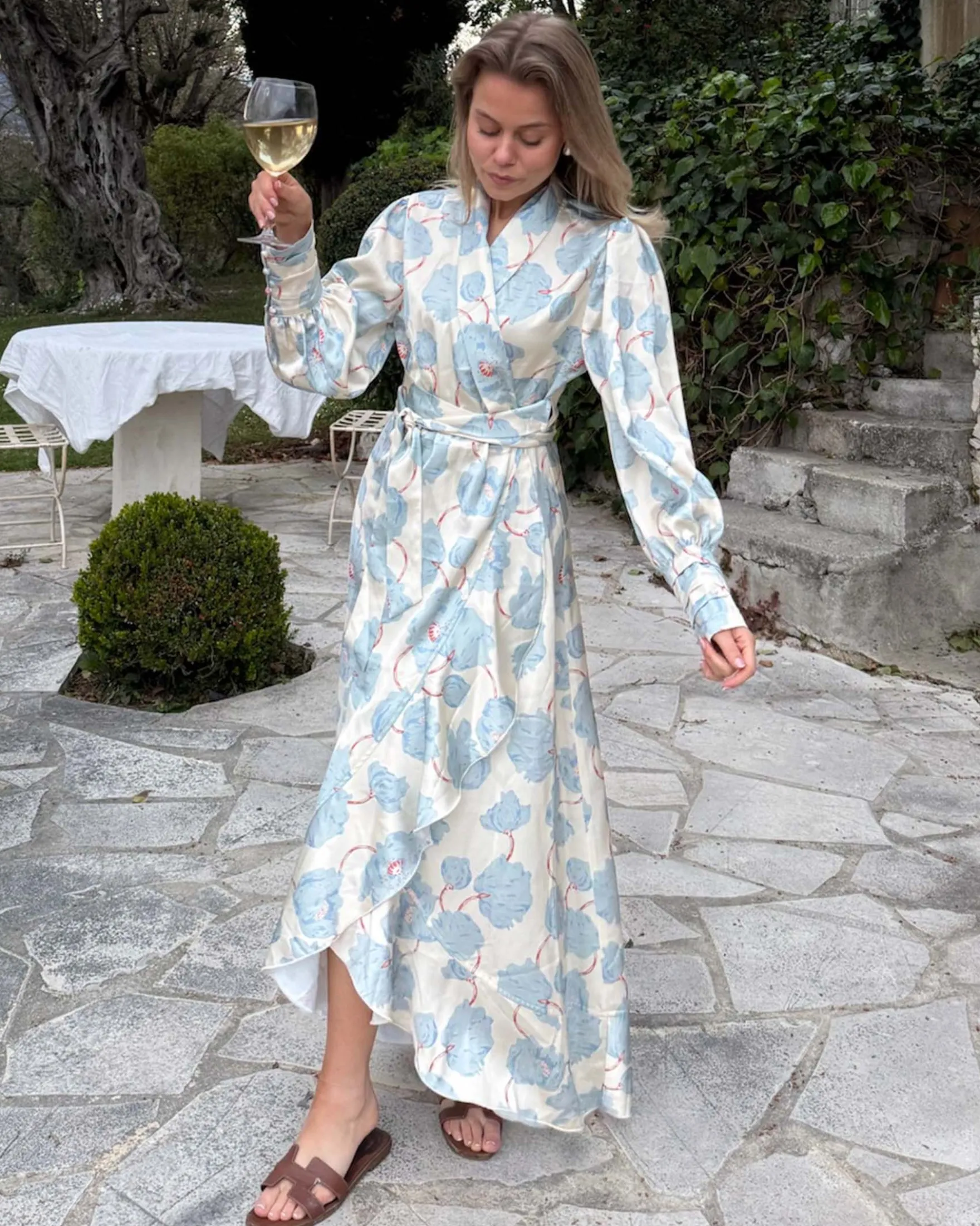 Signeic long wrap dress