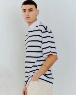 Striped polo ss tee