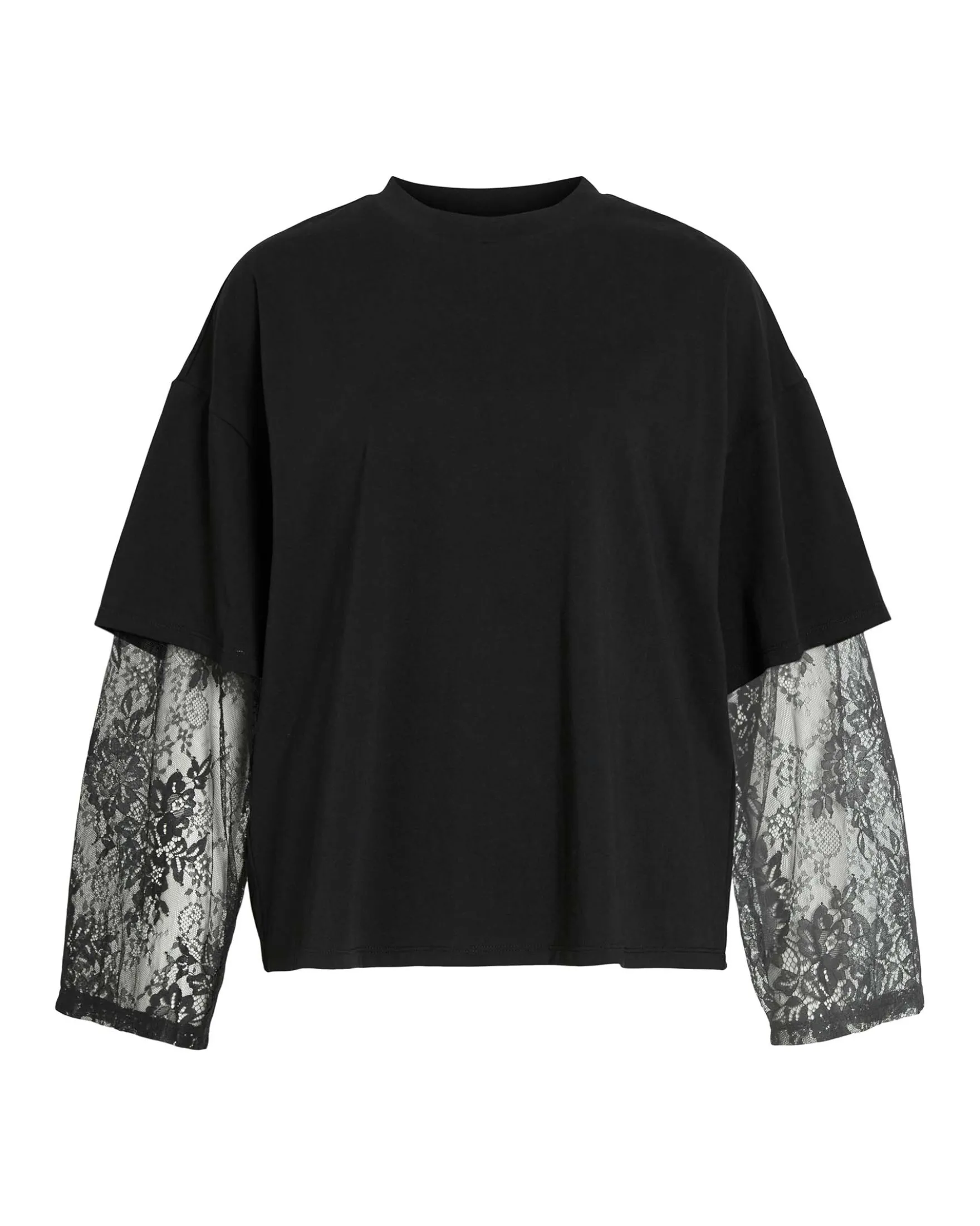 VIABIA LACE SLEEVE T-SHIRT
