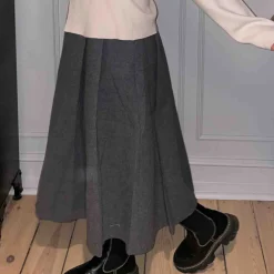 Viabina hw pleated midi skirt