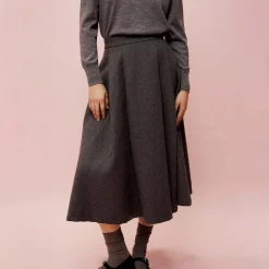 Viabina hw pleated midi skirt