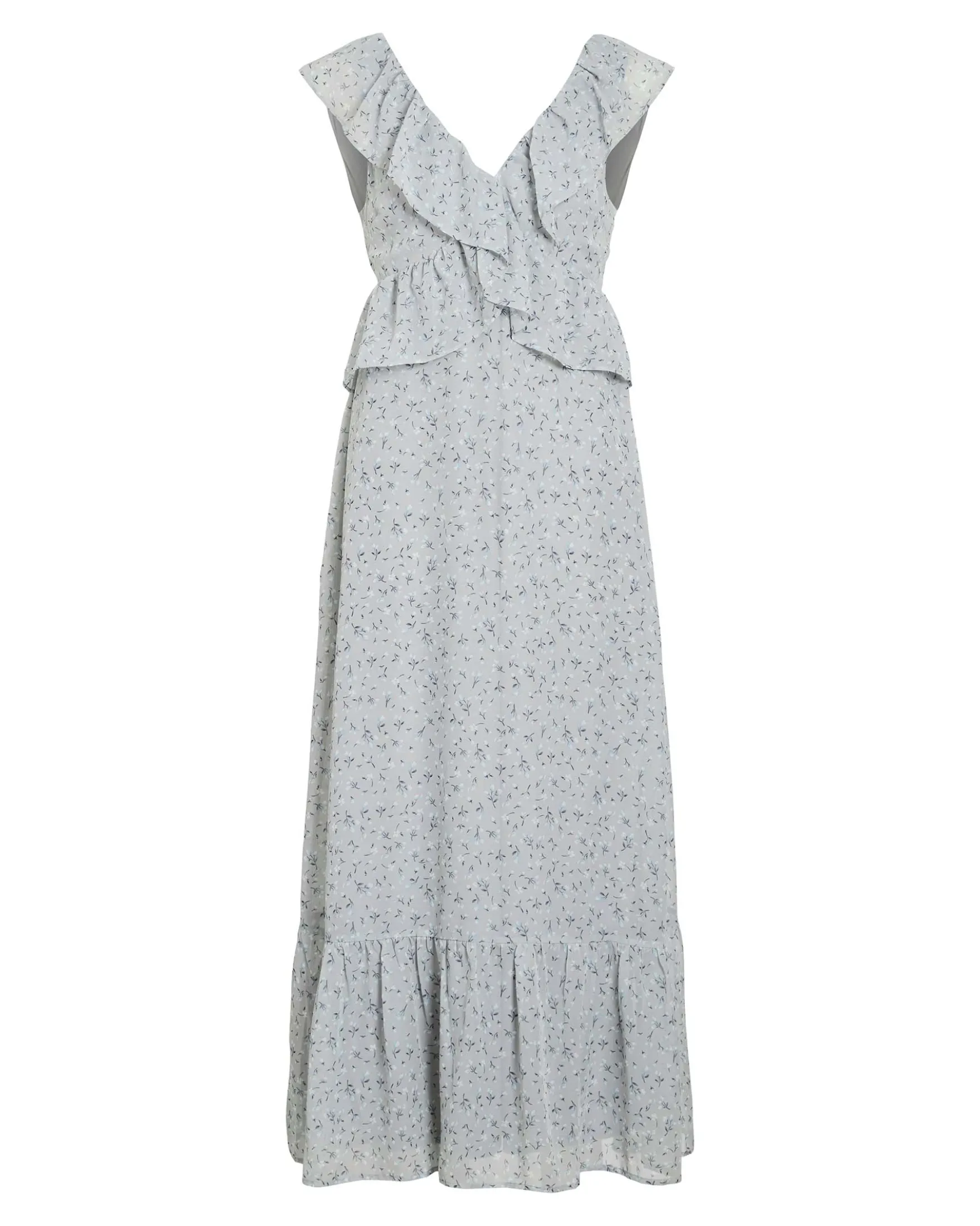 VIMONE S/L MAXI FLOUNCE DRESS