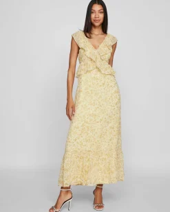 VIMONE S/L MAXI FLOUNCE DRESS
