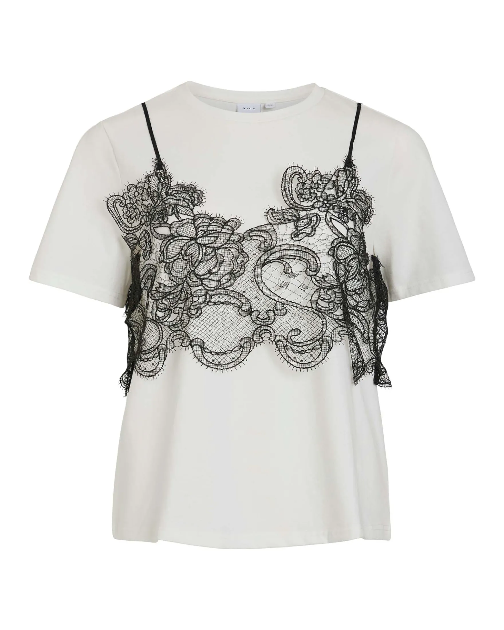 VIRADA S/S LACE DETAIL T-SHIRT