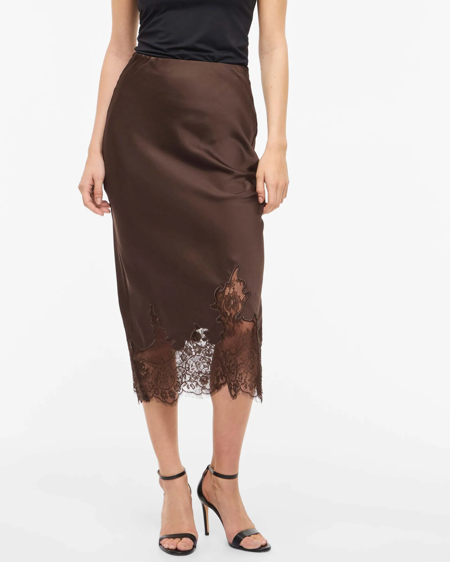 VISABEL HW MIDI LACE SKIRT