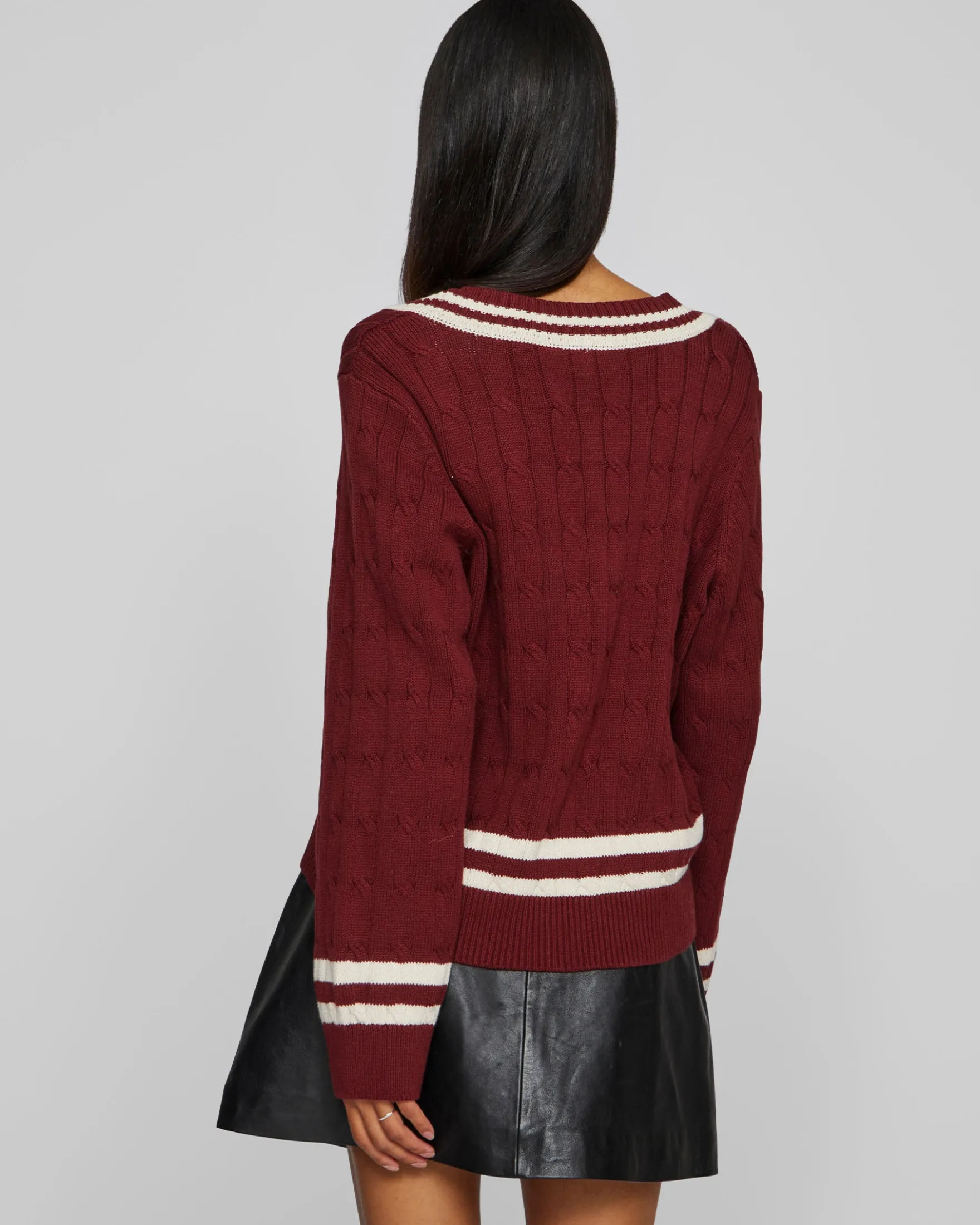 Visena l/s v-neck knit pullove